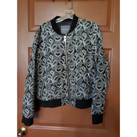 Kate & Mallory designs Women Black Jacket  Paisley Pattern Size XL - Picture 1 of 8